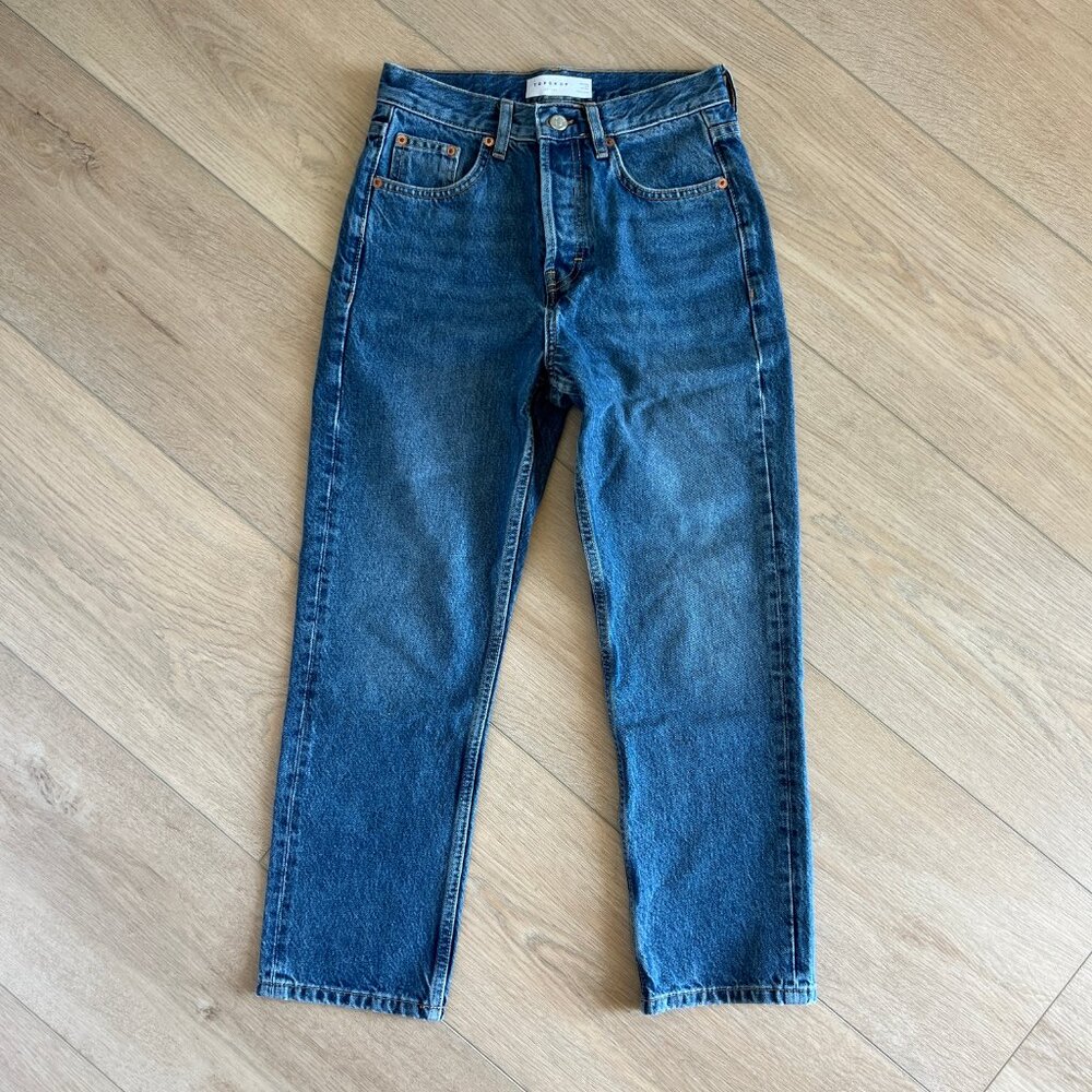 (New) Topshop Mid Blue Straight Leg Jean